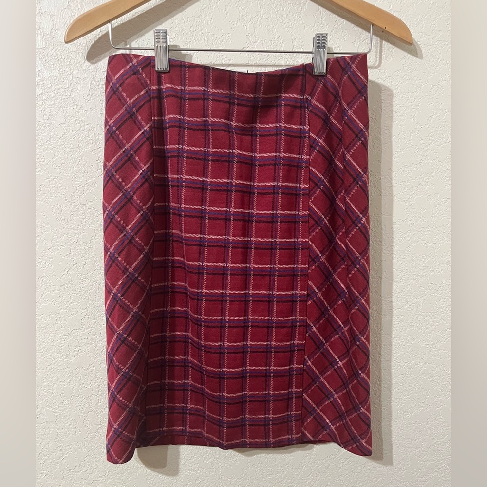❄️ ⛄️ J Jill Pinter mini skirt cherry red with pink stripes extra small